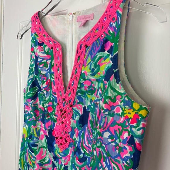 Lilly Pulitzer Ryder Cotton Shift Dress in Indigo Exotic Size 2 - Picture 4 of 9